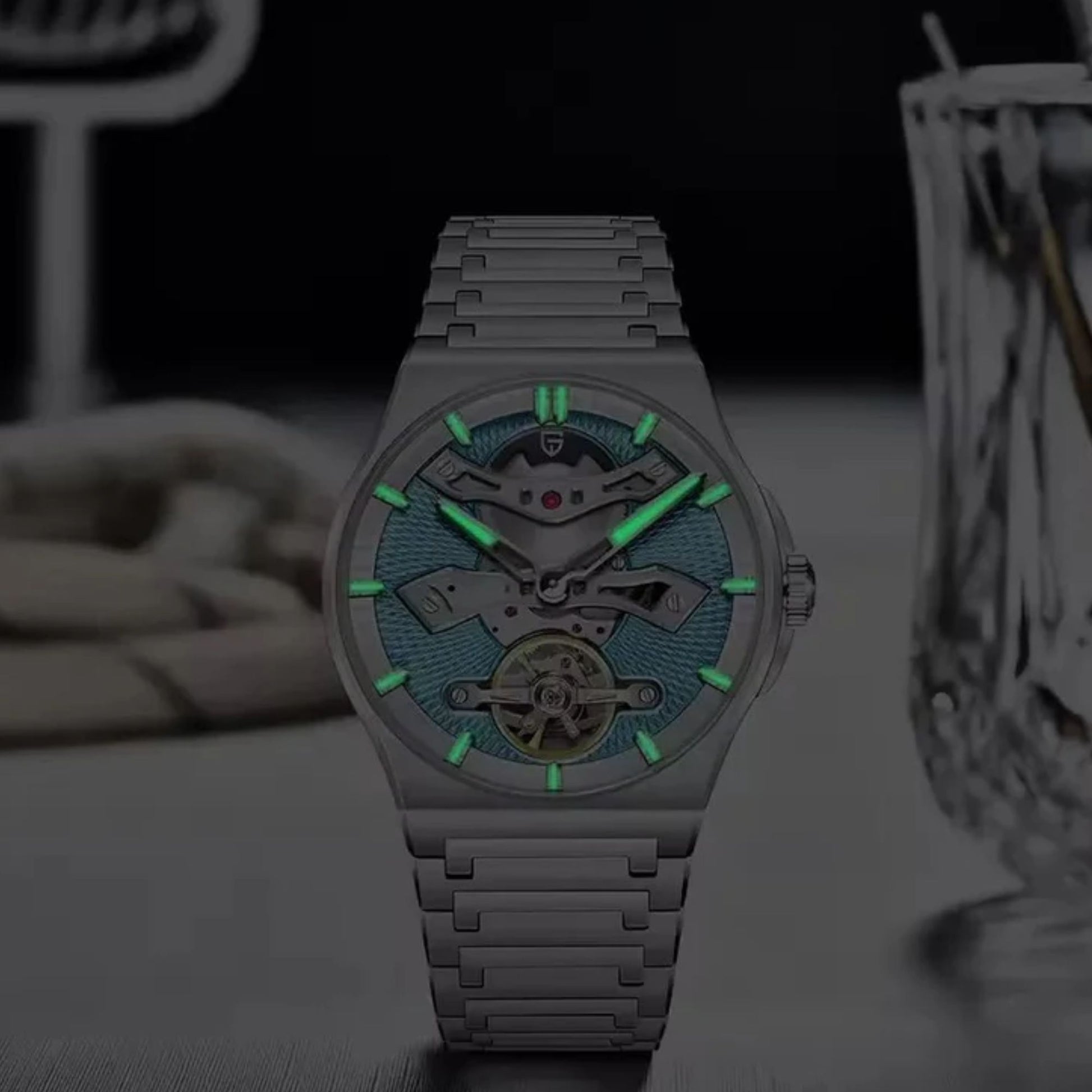 PAGANI DESIGN PD-YS028 Automatic Watch Unique Stainless Steel Mechanical Wrist Watch for Men