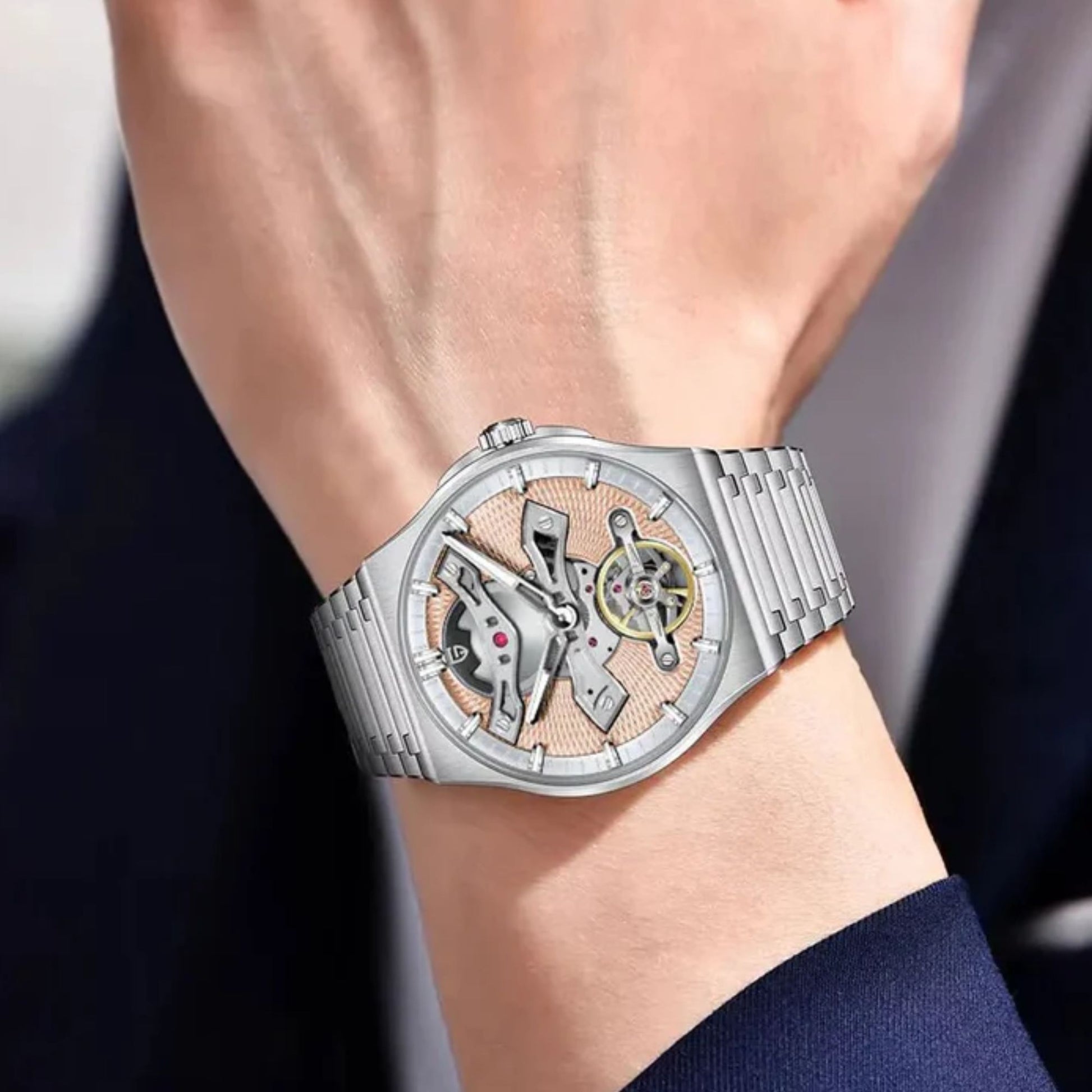 PAGANI DESIGN PD-YS028 Automatic Watch Unique Stainless Steel Mechanical Wrist Watch for Men