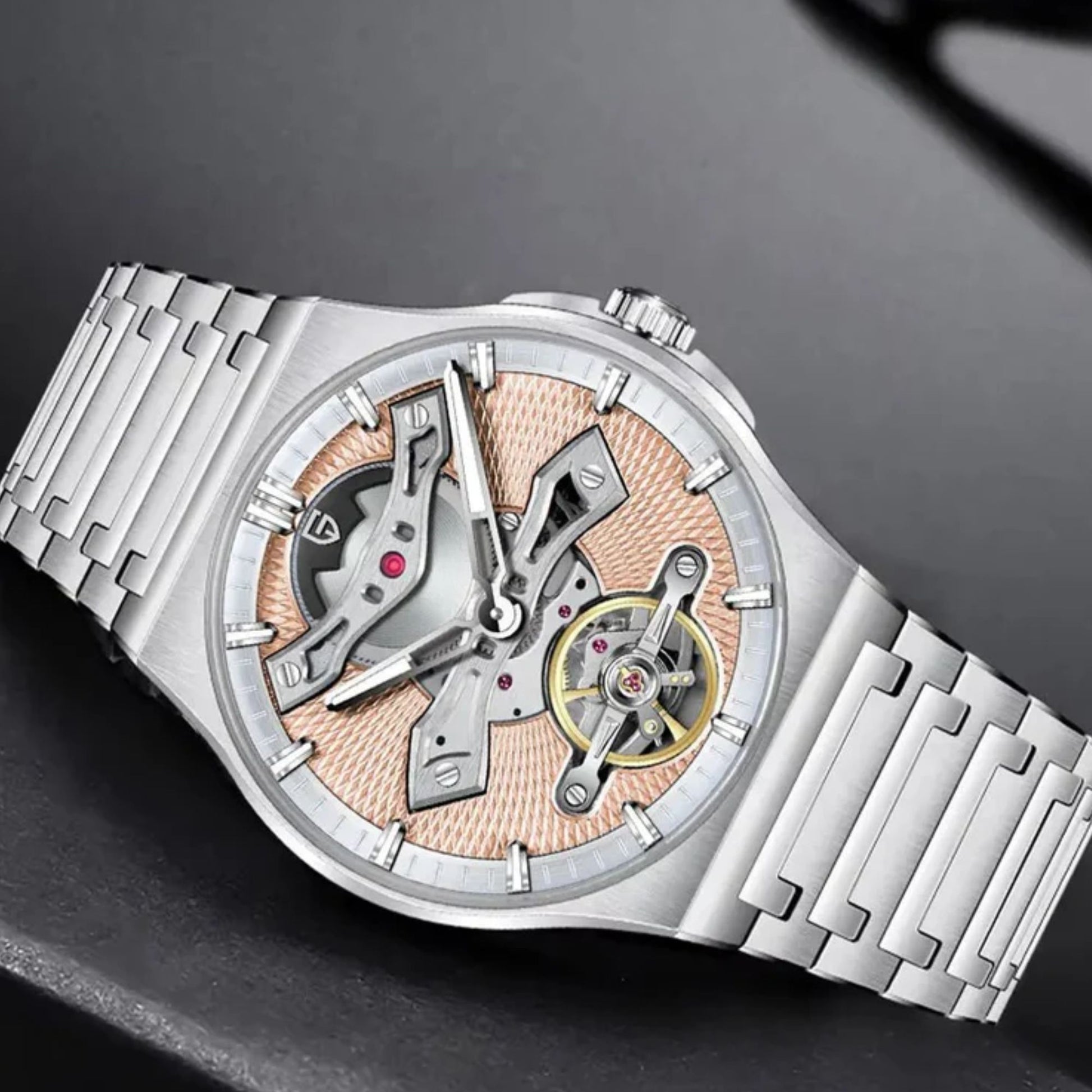 PAGANI DESIGN PD-YS028 Automatic Watch Unique Stainless Steel Mechanical Wrist Watch for Men