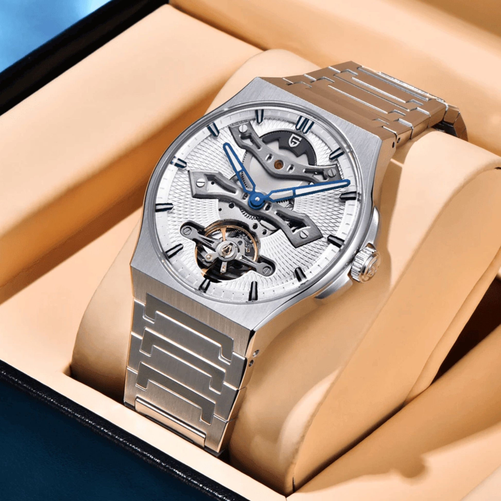PAGANI DESIGN PD-YS028 Automatic Watch Unique Stainless Steel Mechanical Wrist Watch for Men