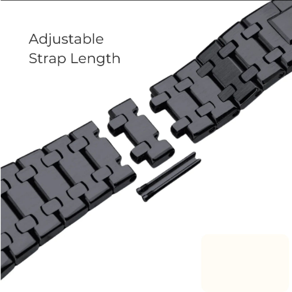 Casioak Frost Solid Stainless Steel Watch Band GA2100 & GM2100 - Black
