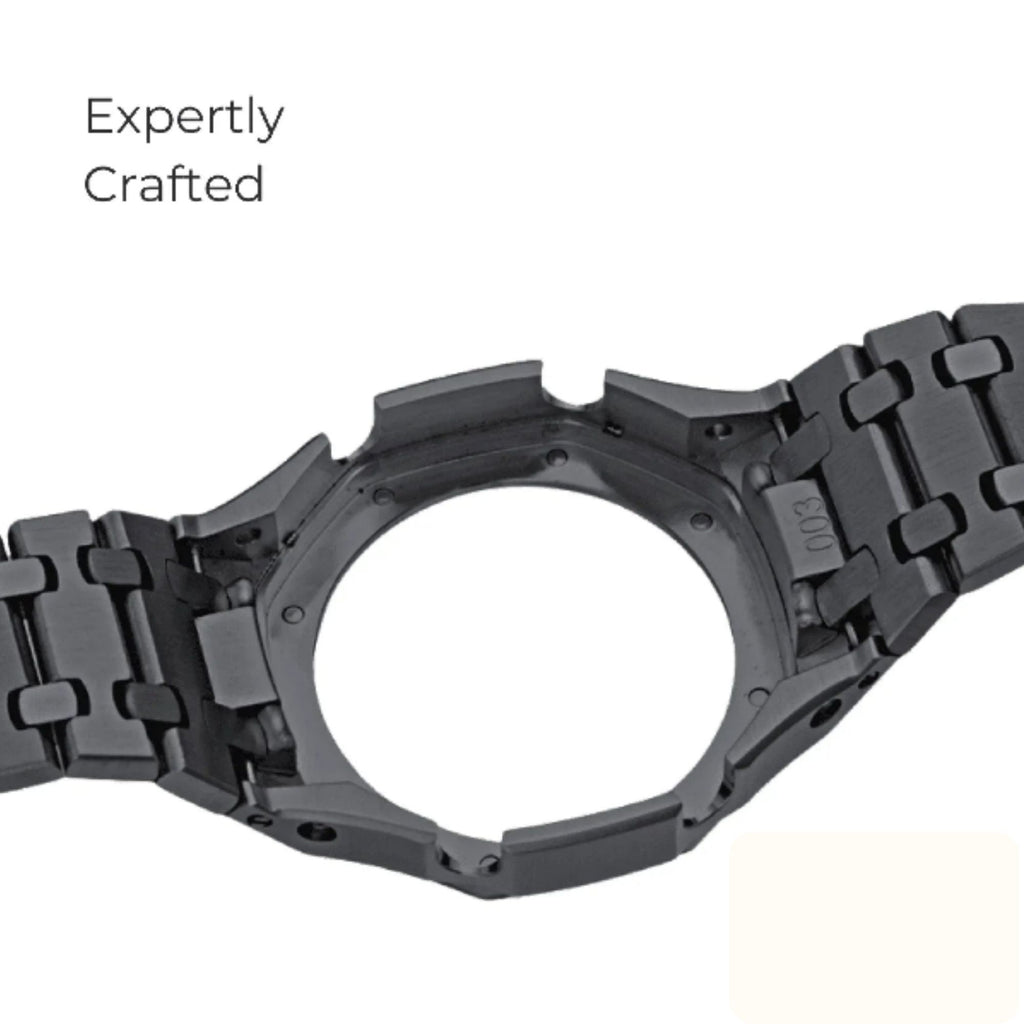 Casioak Frost Solid Stainless Steel Watch Band GA2100 & GM2100 - Black