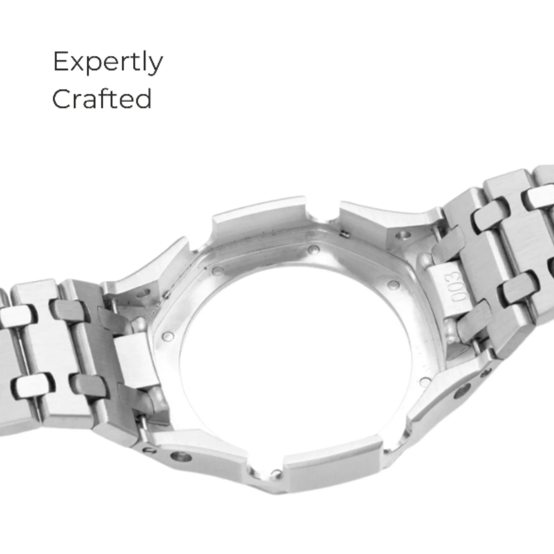 Casioak Frost Solid Stainless Steel Watch Band GA2100 & GM2100- Silver