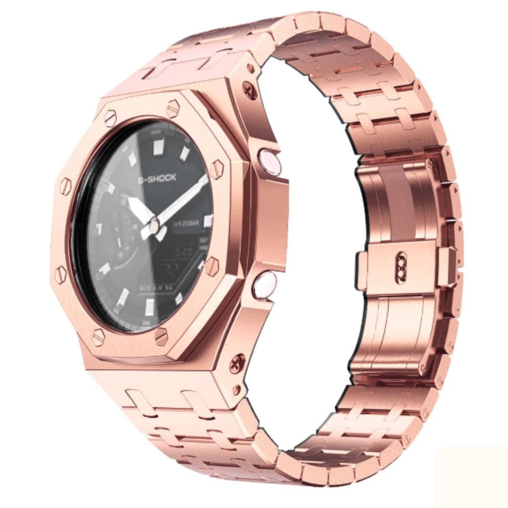 Casioak Frost Solid Stainless Steel Watch Band GA2100 & GM2100 - Rosegold