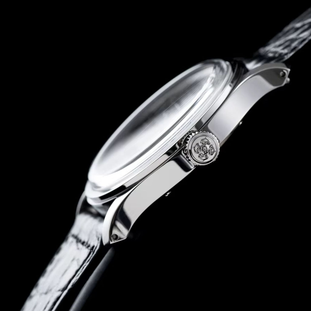 IX&DAO IPOSE Men's Formal Quartz Watches Sapphire Stainless Steel 5Bar Retro JDX06S Guilloché Pattern