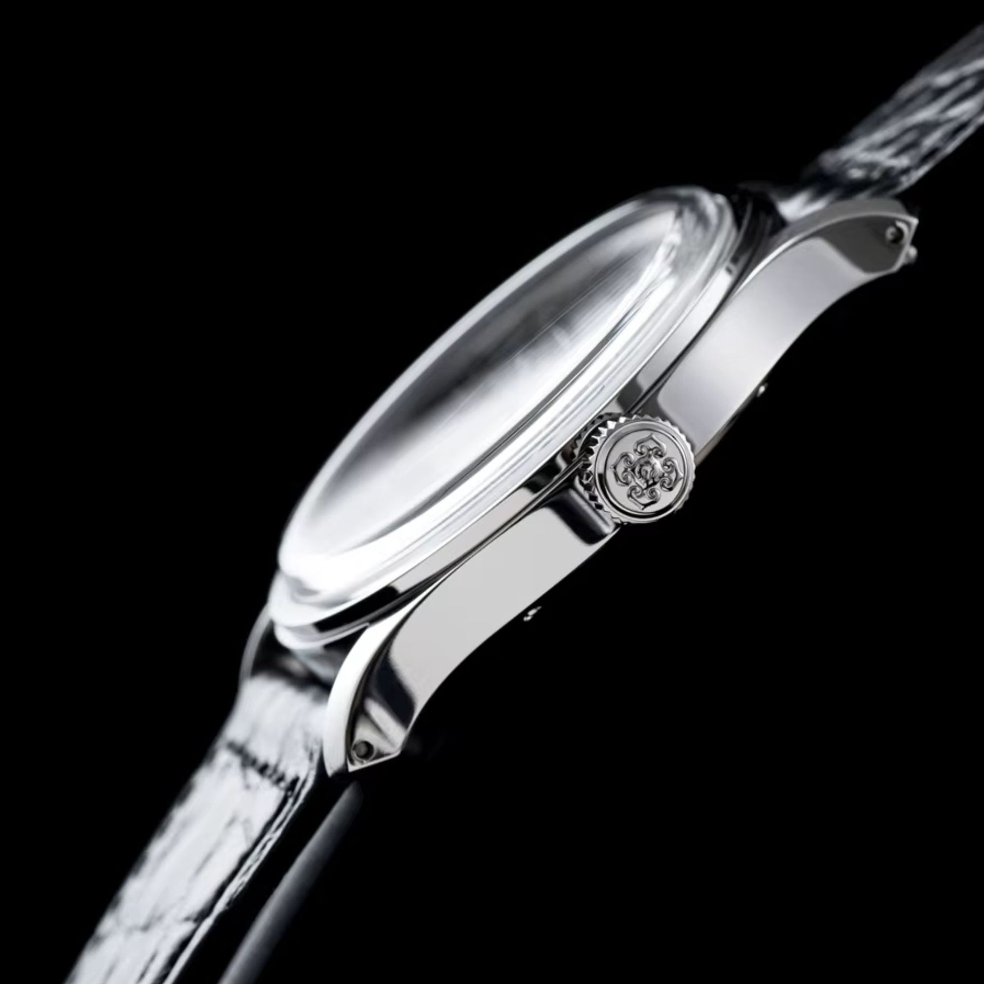 IX&DAO IPOSE Men's Formal Quartz Watches Sapphire Stainless Steel 5Bar Retro JDX06S Guilloché Pattern