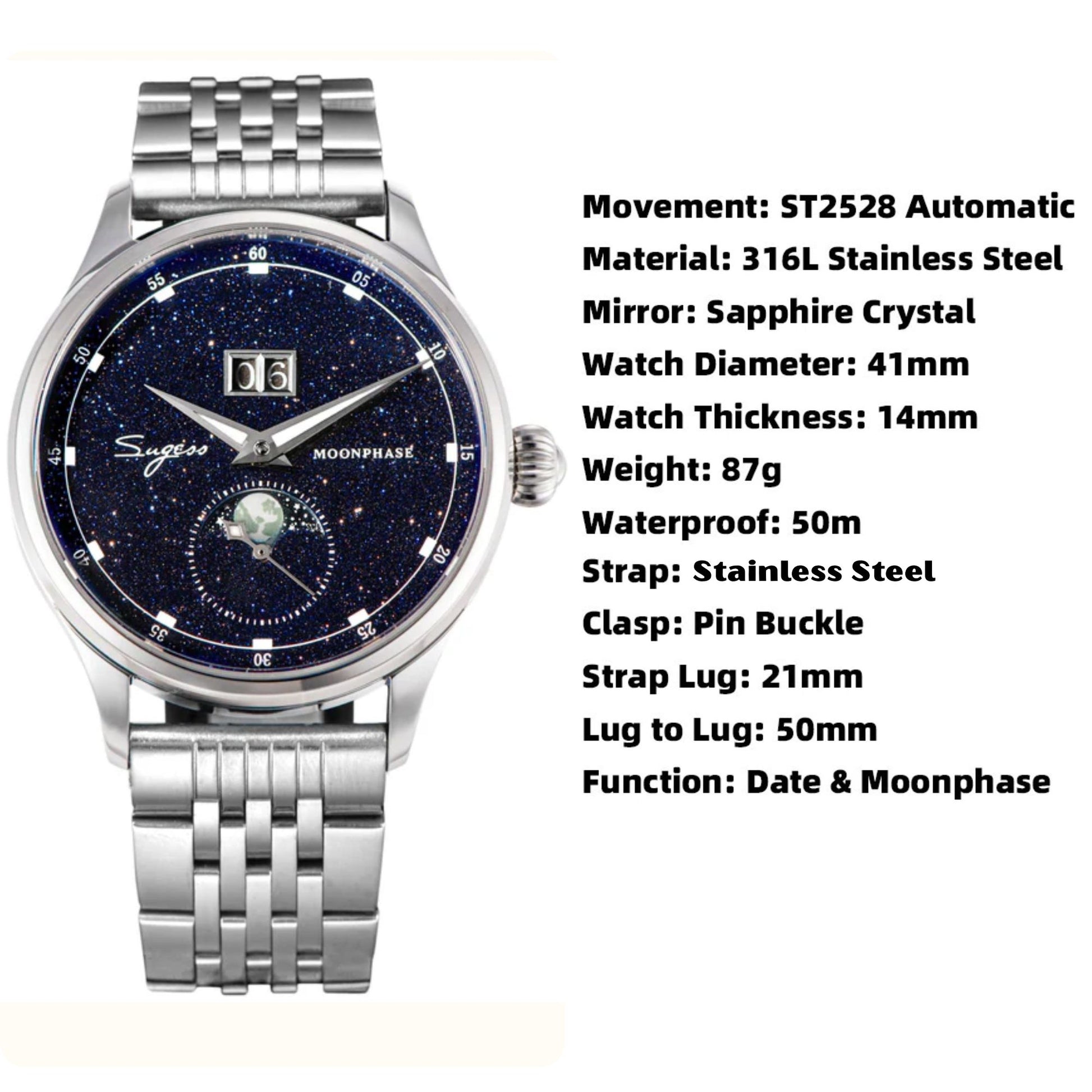 SUGESS MoonPhase Master SU2528STRA V3