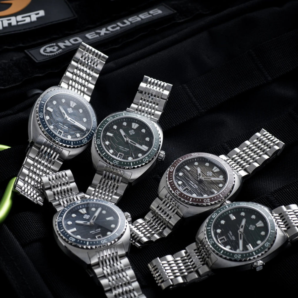 IXDAO JD-X07S Dive Watch for 39.5mm Automatic with NH35A Movement Wave Pattern