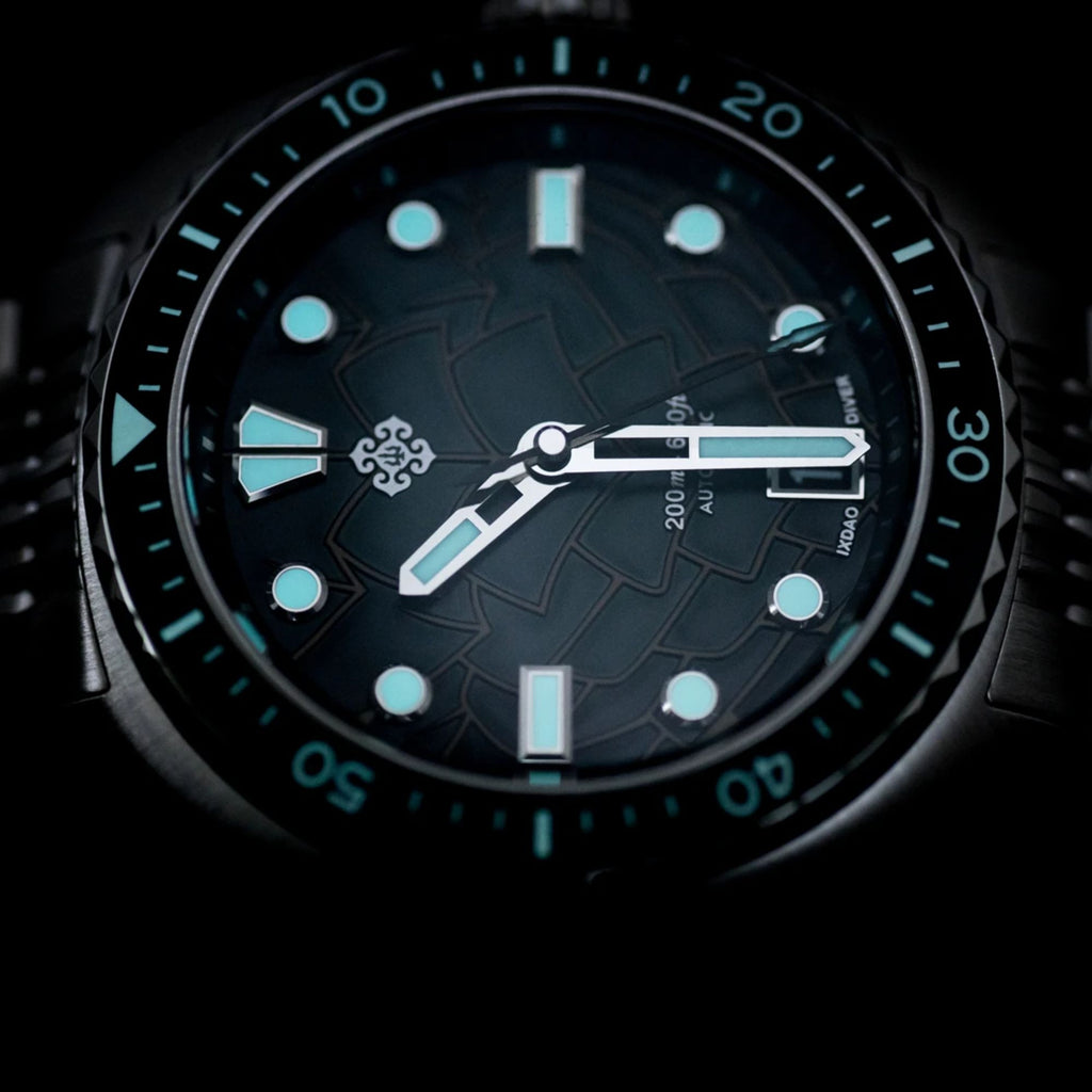 IXDAO JD-X07S Dive Watch for 39.5mm Automatic with NH35A Movement Wave Pattern