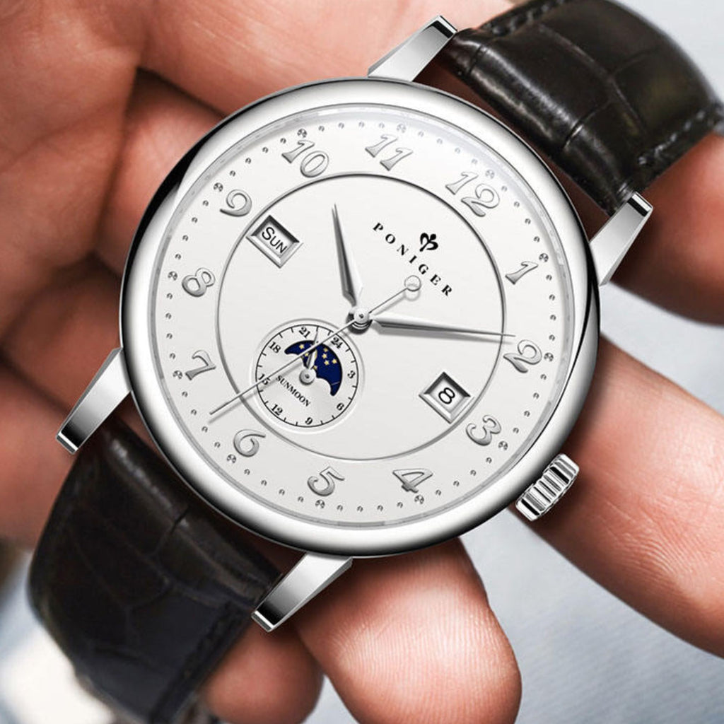 Poniger Watches Men P9.15 Casual Date Automatic Waterproof Watch Relogio Masculino