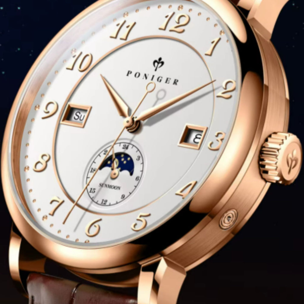 Poniger Watches Men P9.15 Casual Date Automatic Waterproof Watch Relogio Masculino