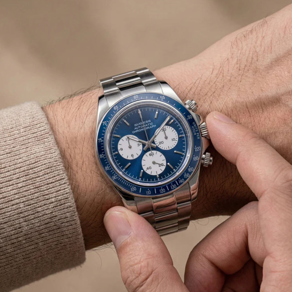 Seestern S473 Automatic Chronograph Sapphire Bezel Blue Dial