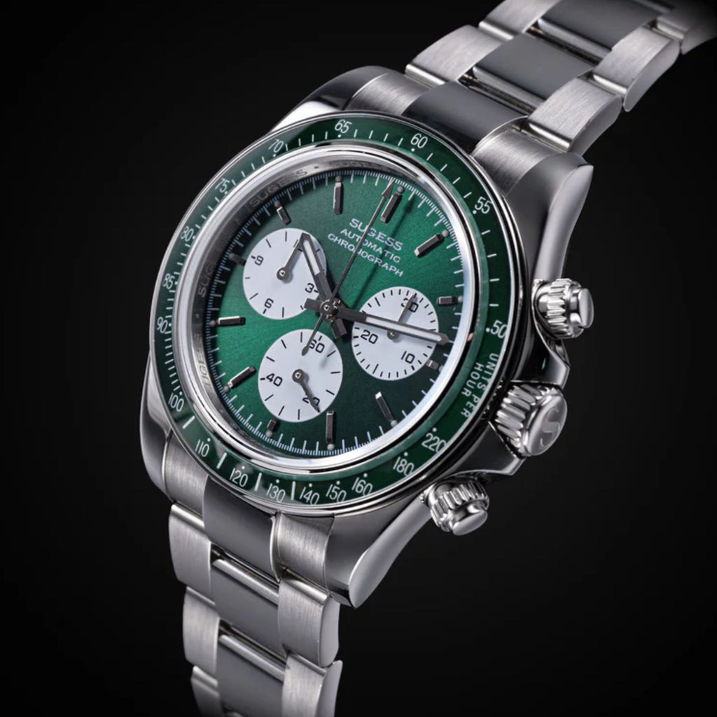 Seestern S473 Automatic Chronograph Sapphire Bezel Green Dial