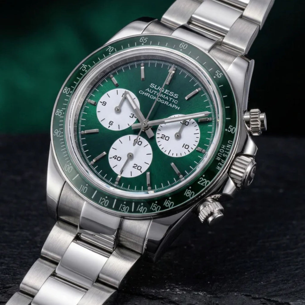 Seestern S473 Automatic Chronograph Sapphire Bezel Green Dial