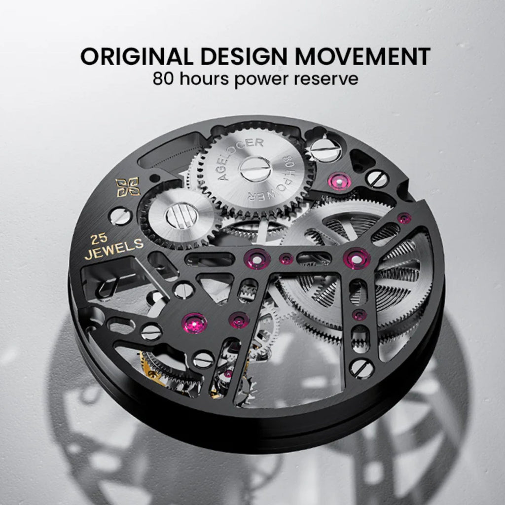 AGELOCER Skeleton Free-sprung Balance Flying Tourbillon Manual Winding Tourbillon Mechanical Watch