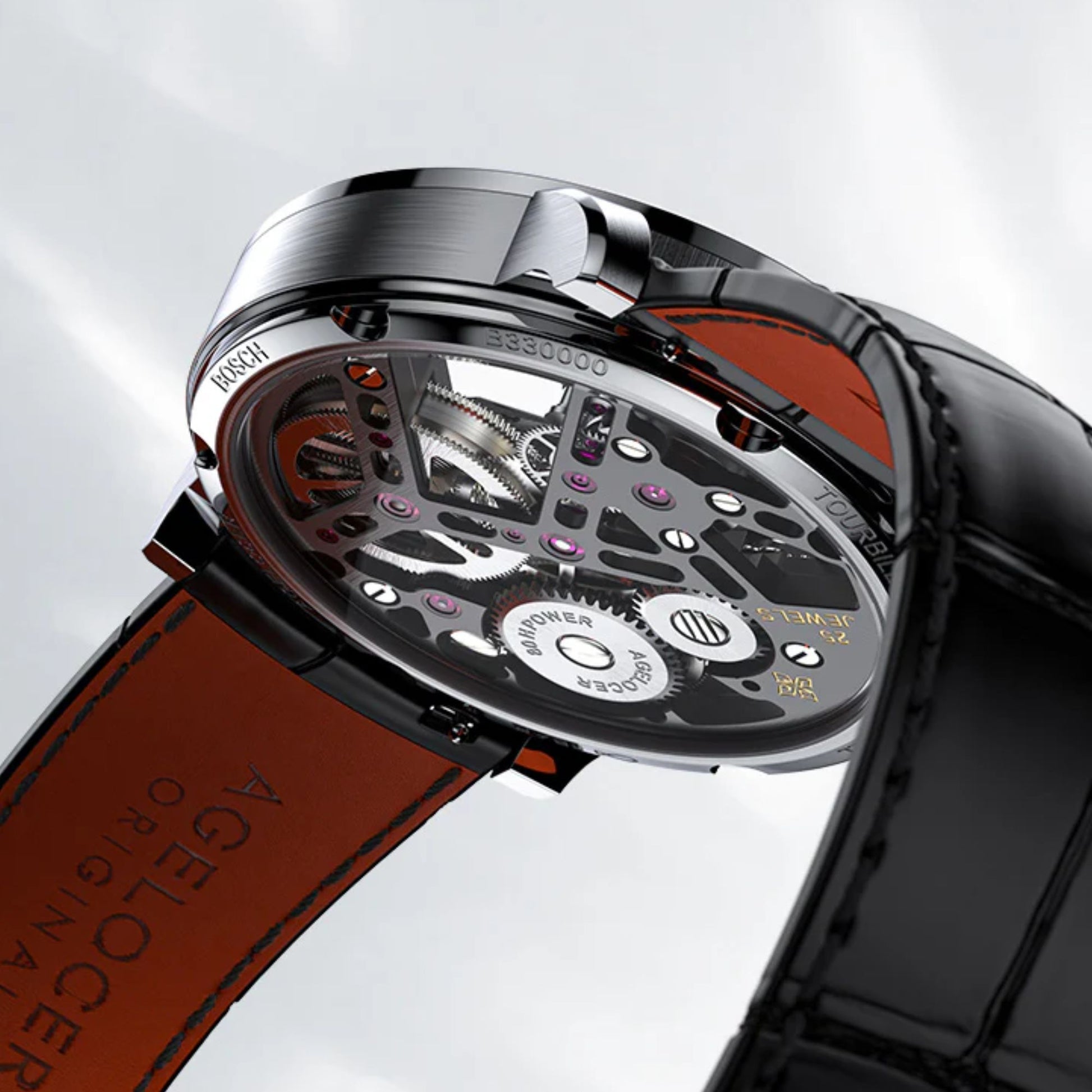 AGELOCER Skeleton Free-sprung Balance Flying Tourbillon Manual Winding Tourbillon Mechanical Watch