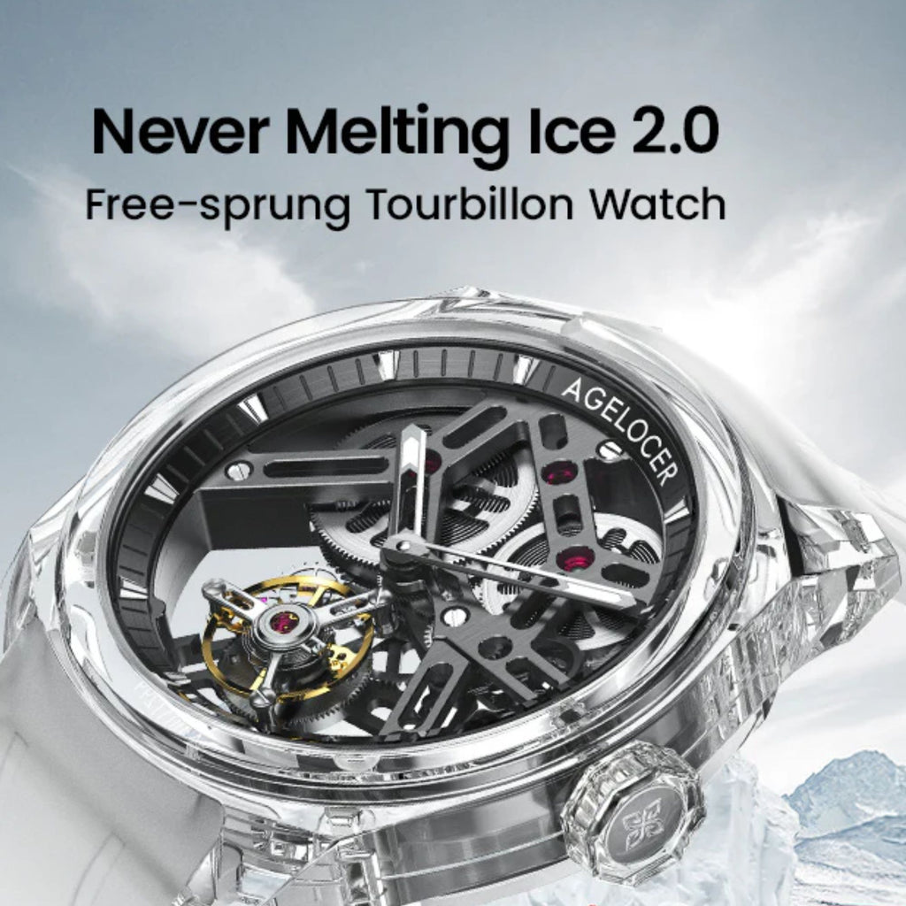 AGELOCER Limited Edition "Ice Never Melts" Free-sprung Crystal Tourbillon Watch