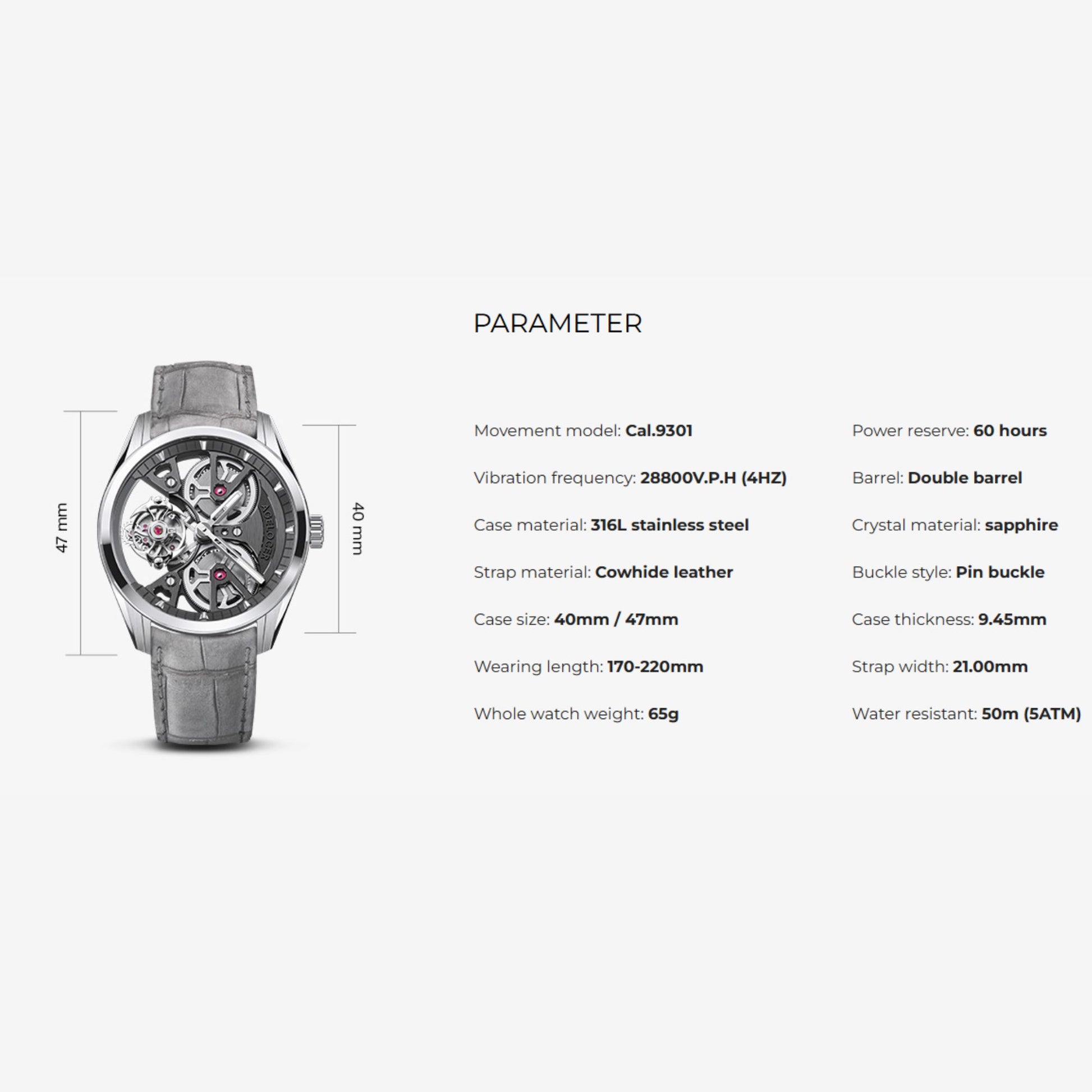 AGELOCER Free-sprung Balance Manta Tourbillon Watch