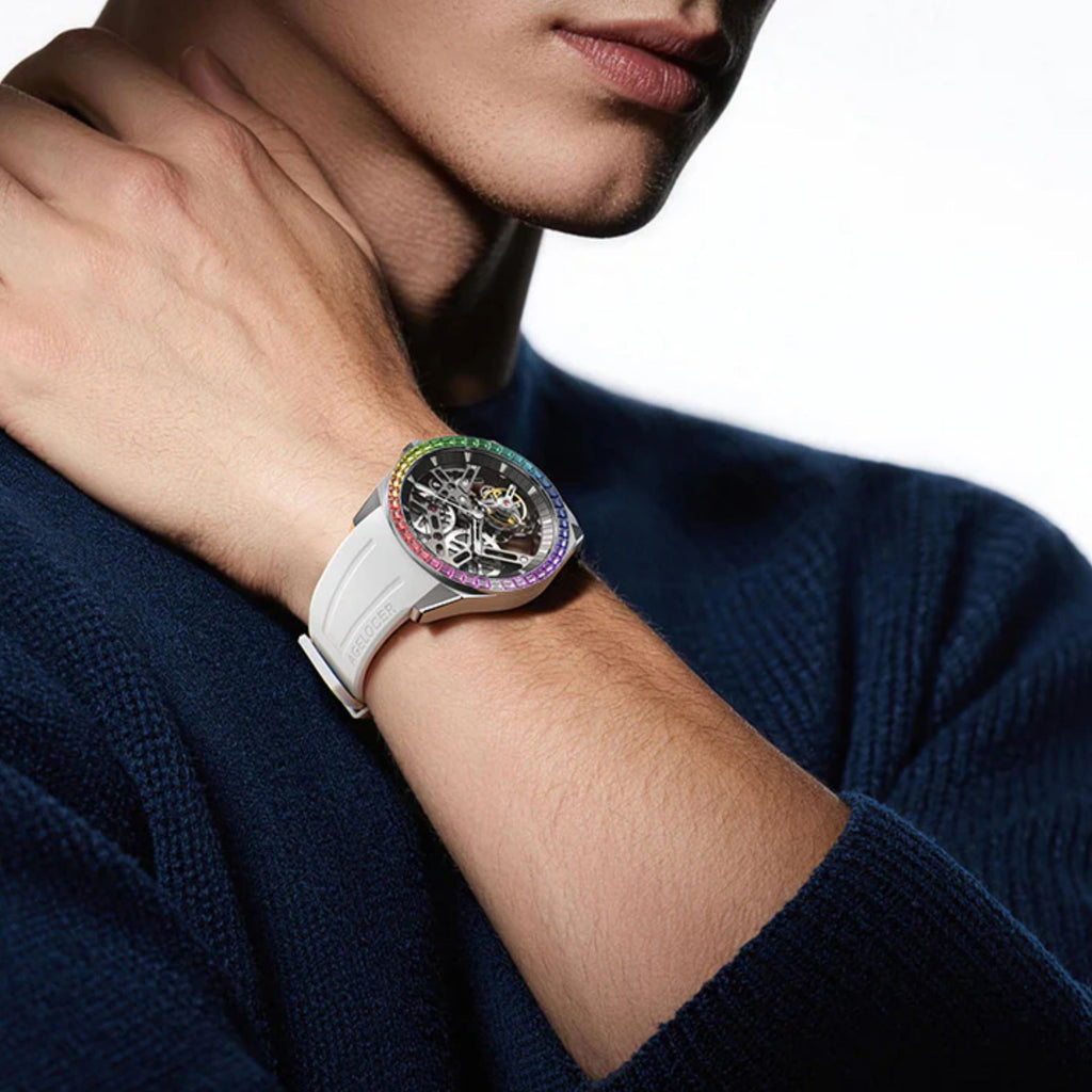 AGELOCER Free-sprung Balance Luxury Rainbow Tourbillon Watch