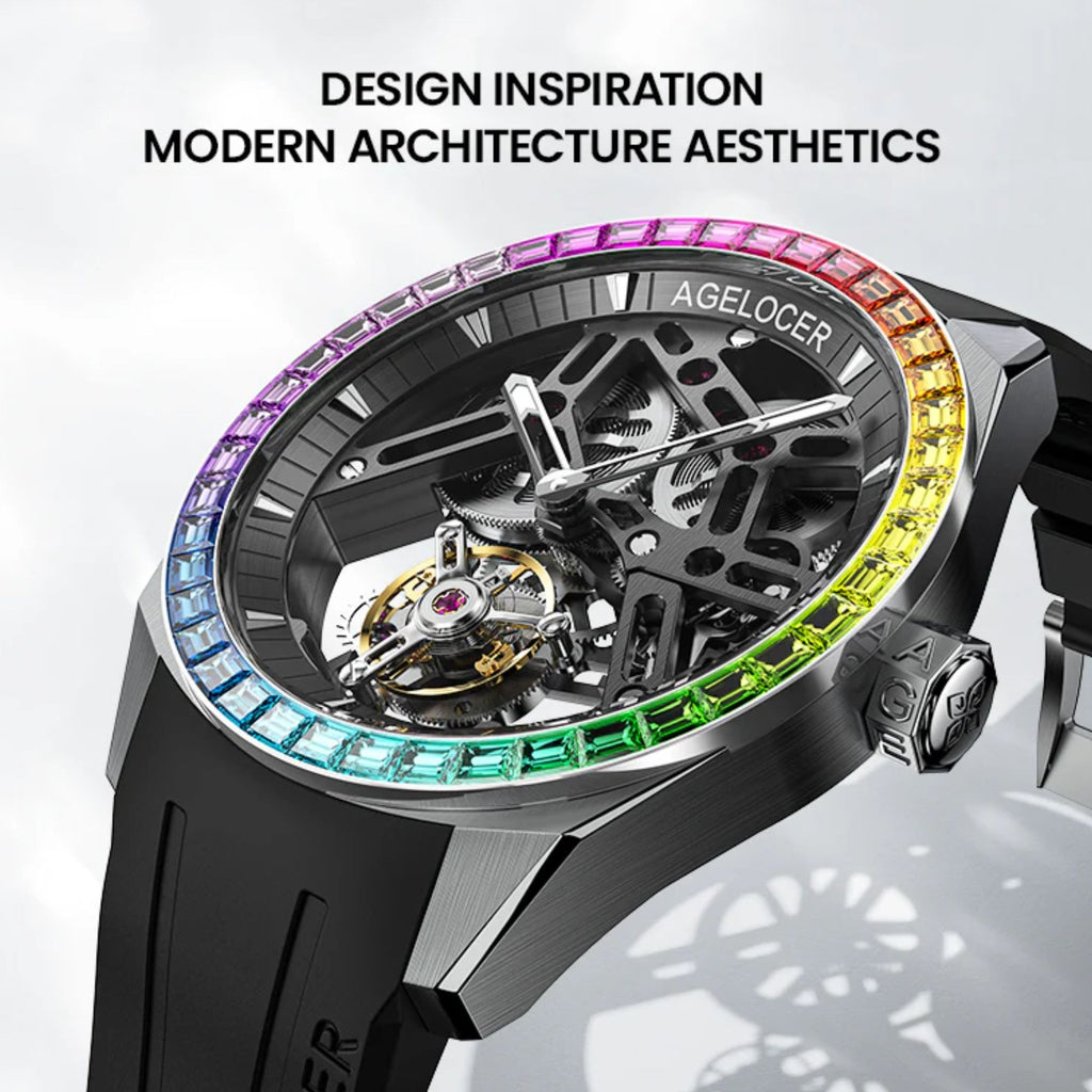 AGELOCER Free-sprung Balance Luxury Rainbow Tourbillon Watch