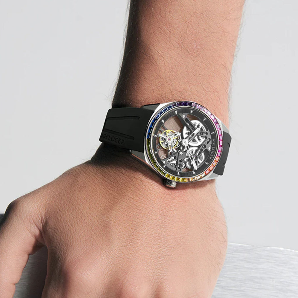 AGELOCER Free-sprung Balance Luxury Rainbow Tourbillon Watch