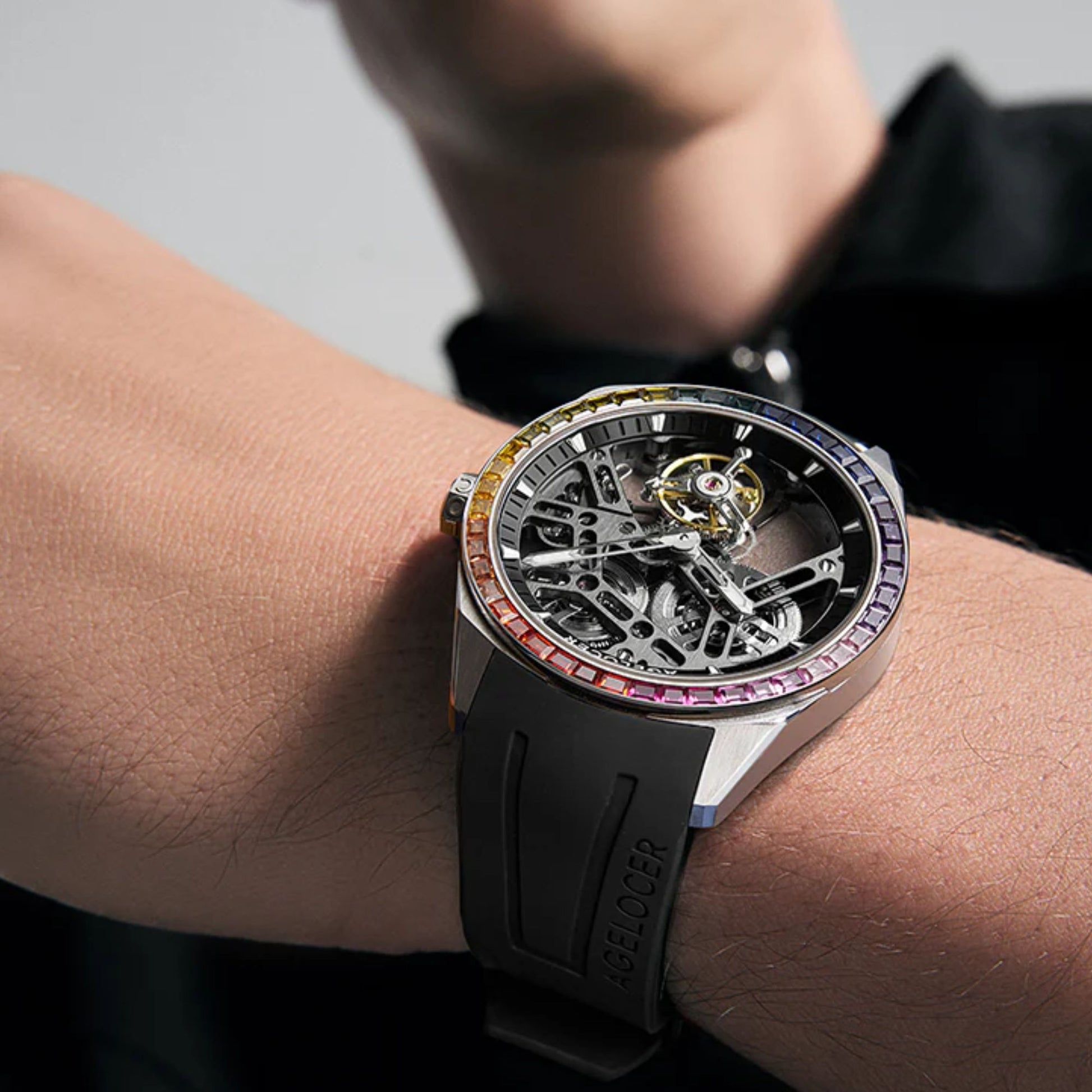 AGELOCER Free-sprung Balance Luxury Rainbow Tourbillon Watch
