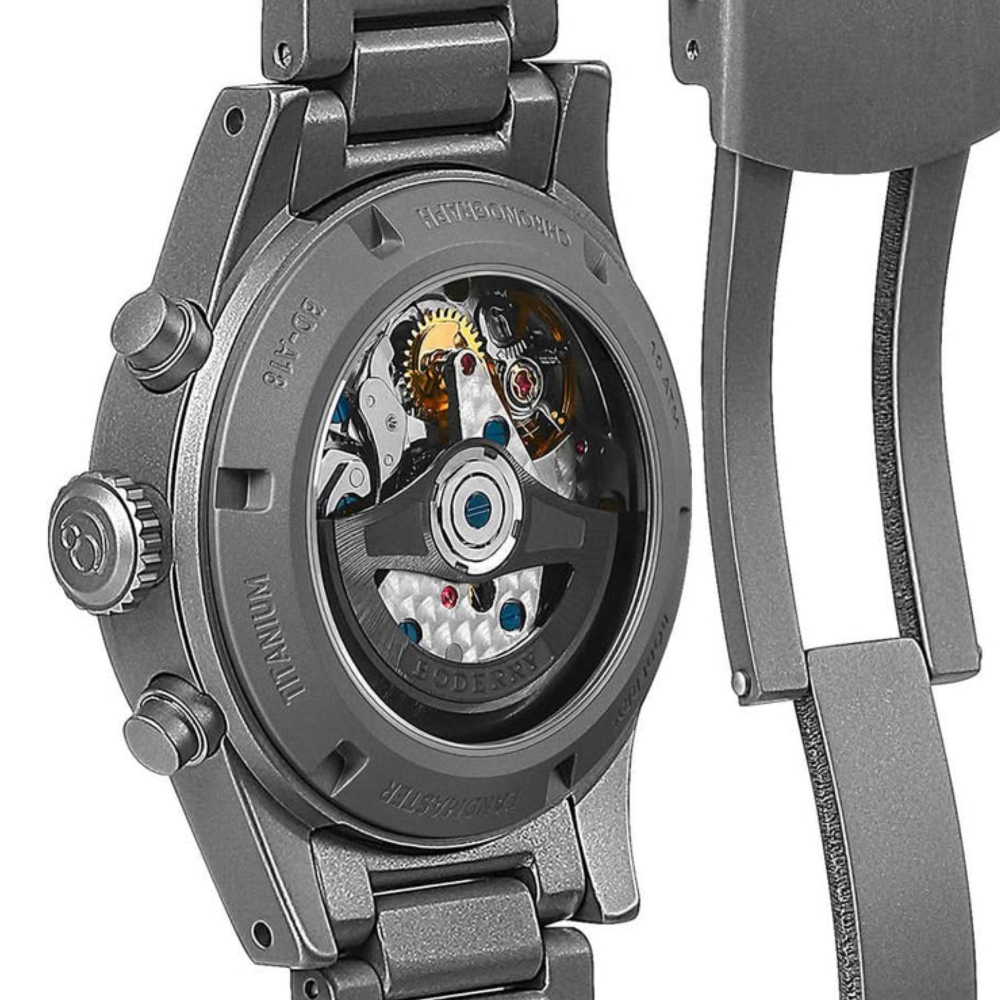 BODERRY LANDMASTER Chronograph – Titanium Automatic Tritium Field Watch | Reverse Panda-bracelet