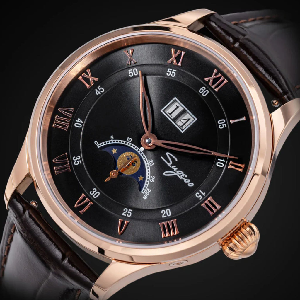 Sugess MoonPhase Master S437 Moon Phase Automatic Rose Gold - Black Dial