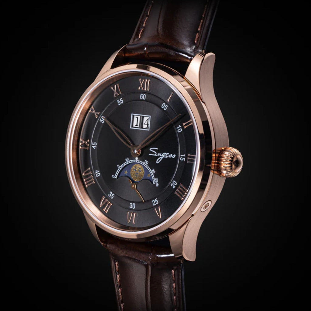 Sugess MoonPhase Master S437 Moon Phase Automatic Rose Gold - Black Dial