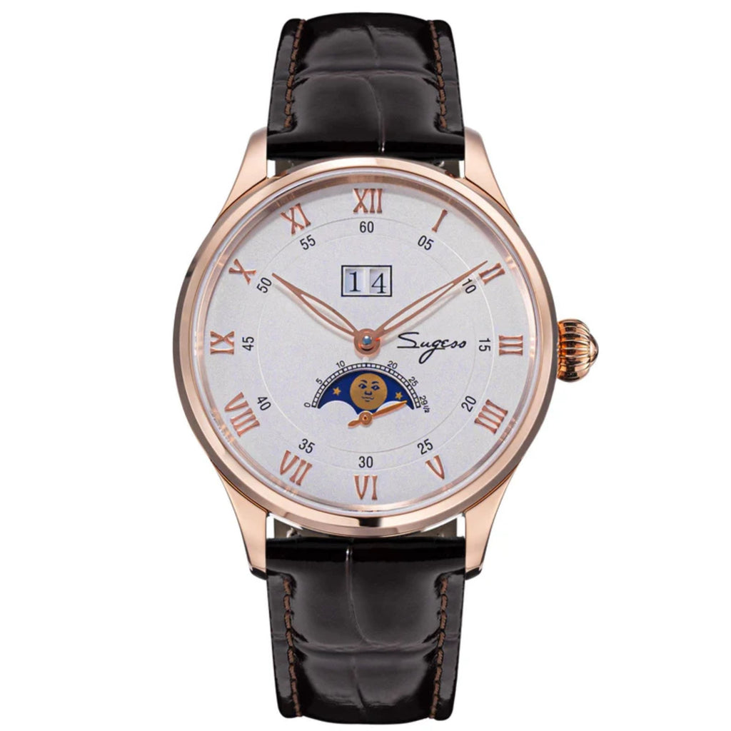 Sugess MoonPhase Master S437 Moon Phase Automatic Rose Gold - White Dial