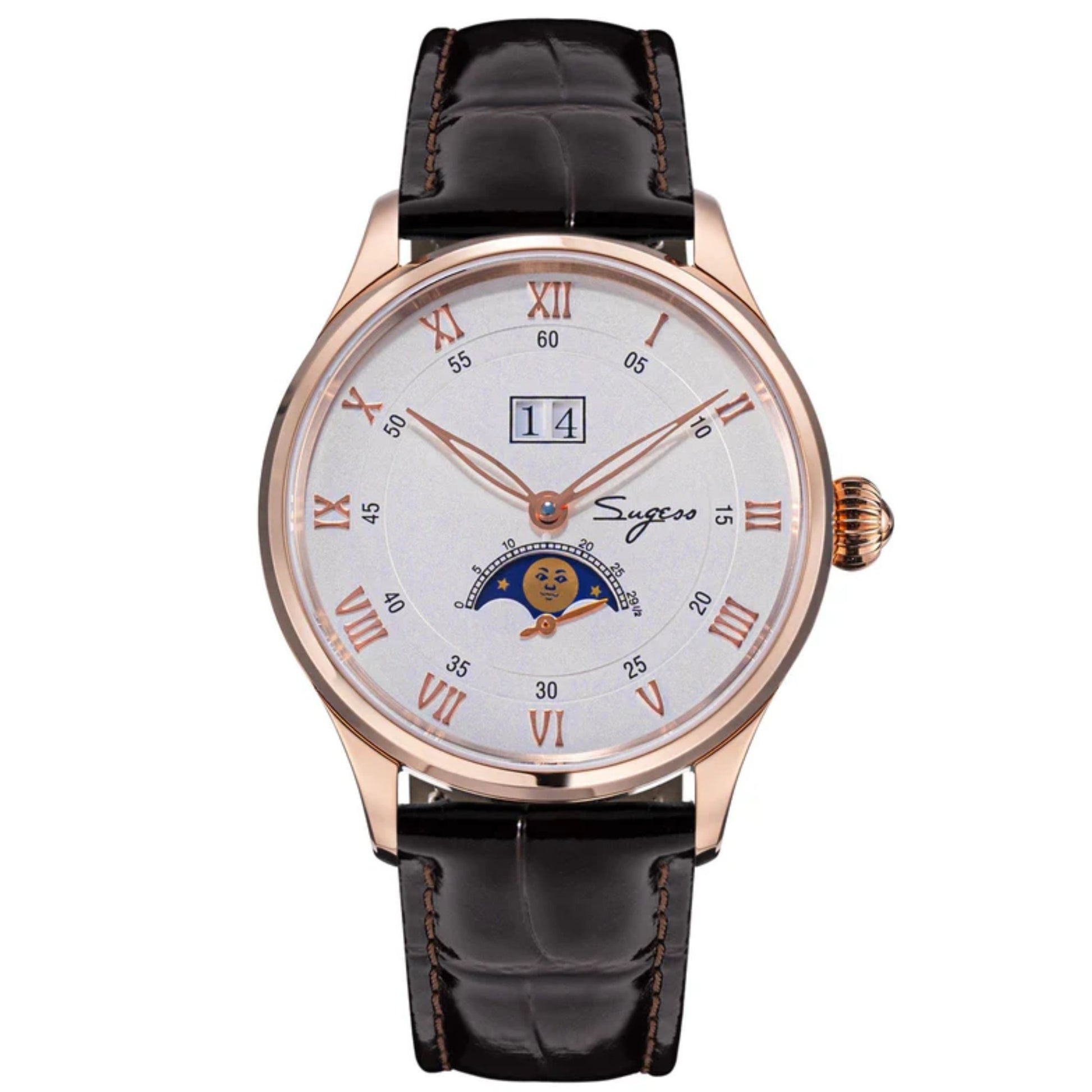 Sugess MoonPhase Master S437 Moon Phase Automatic Rose Gold - White Dial