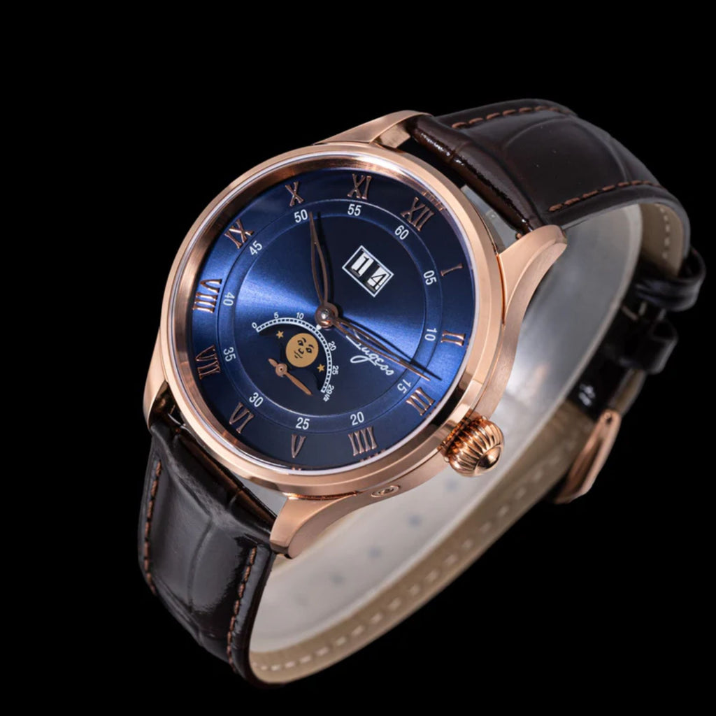 Sugess MoonPhase Master S437 Moon Phase Automatic Rose Gold - Deep Blue Dial