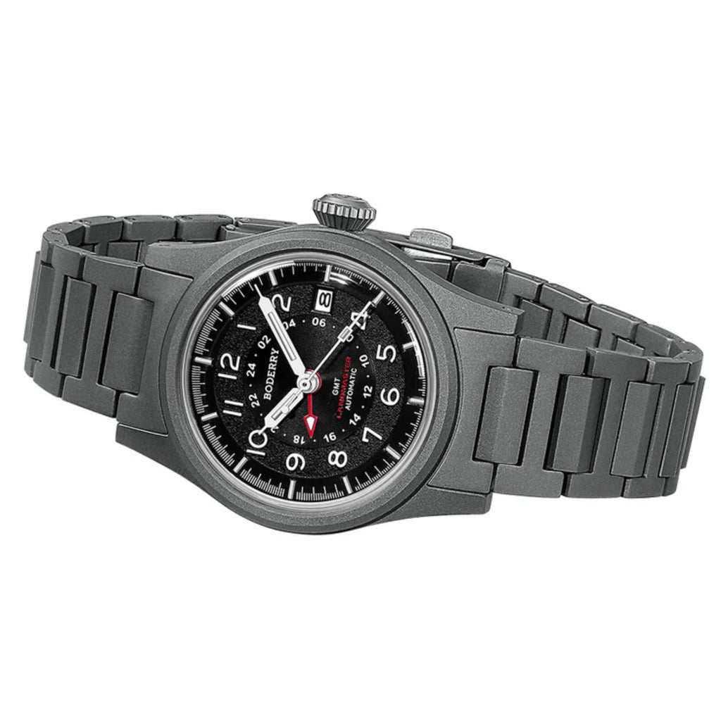 BODERRY LANDMASTER GMT – Titanium Automatic Tritium Field Watch | Black