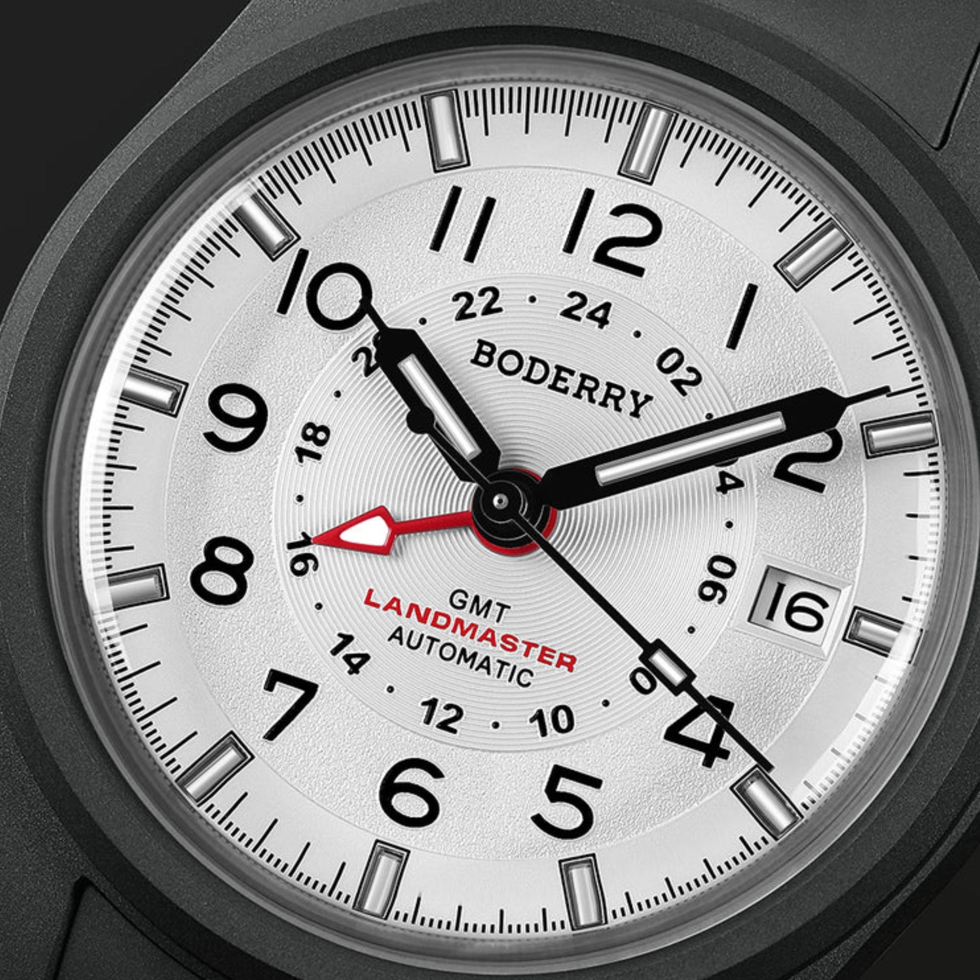 BODERRY LANDMASTER GMT – Titanium Automatic Tritium Field Watch | White
