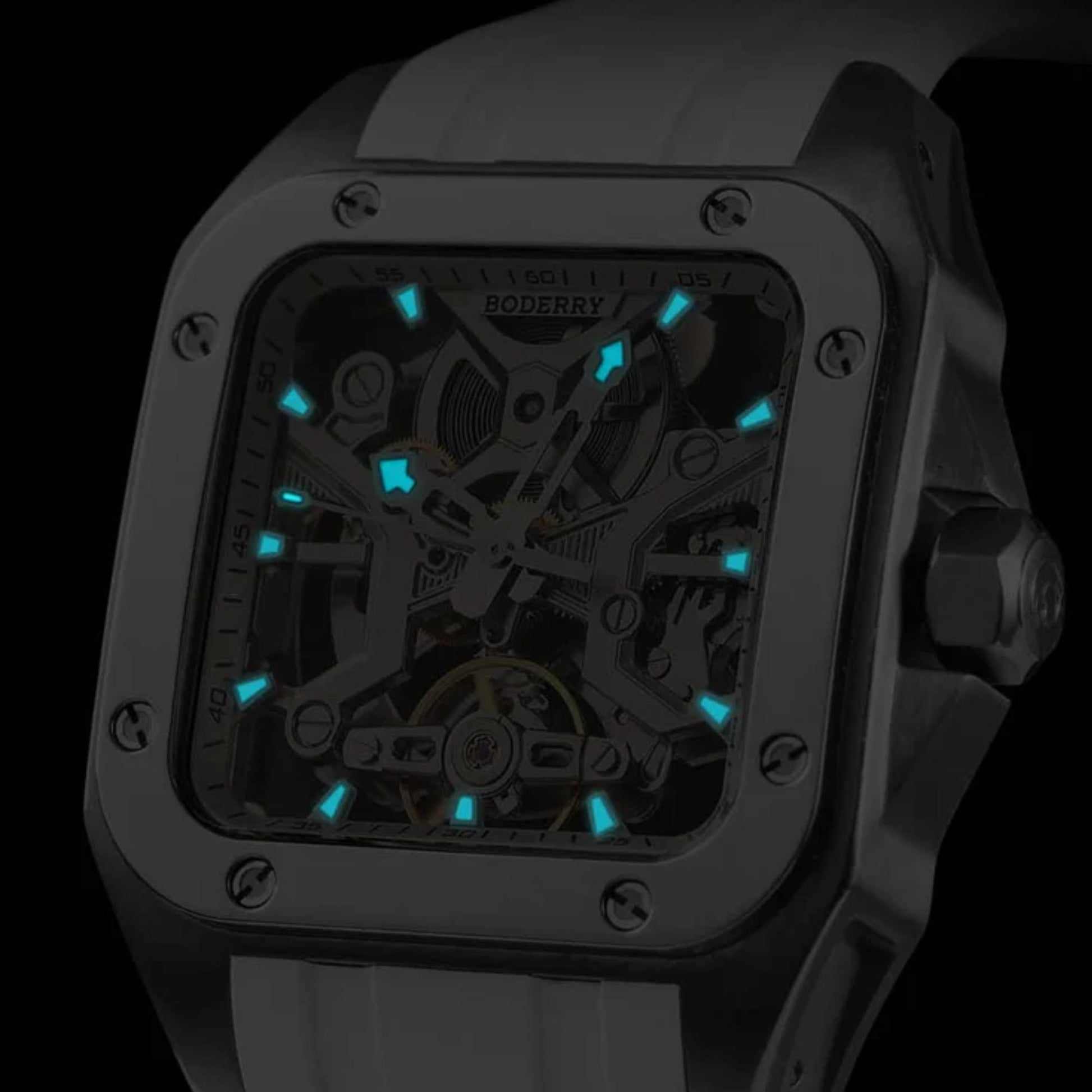 BODERRY STORM - Square Automatic Titanium Watch | A10T-02