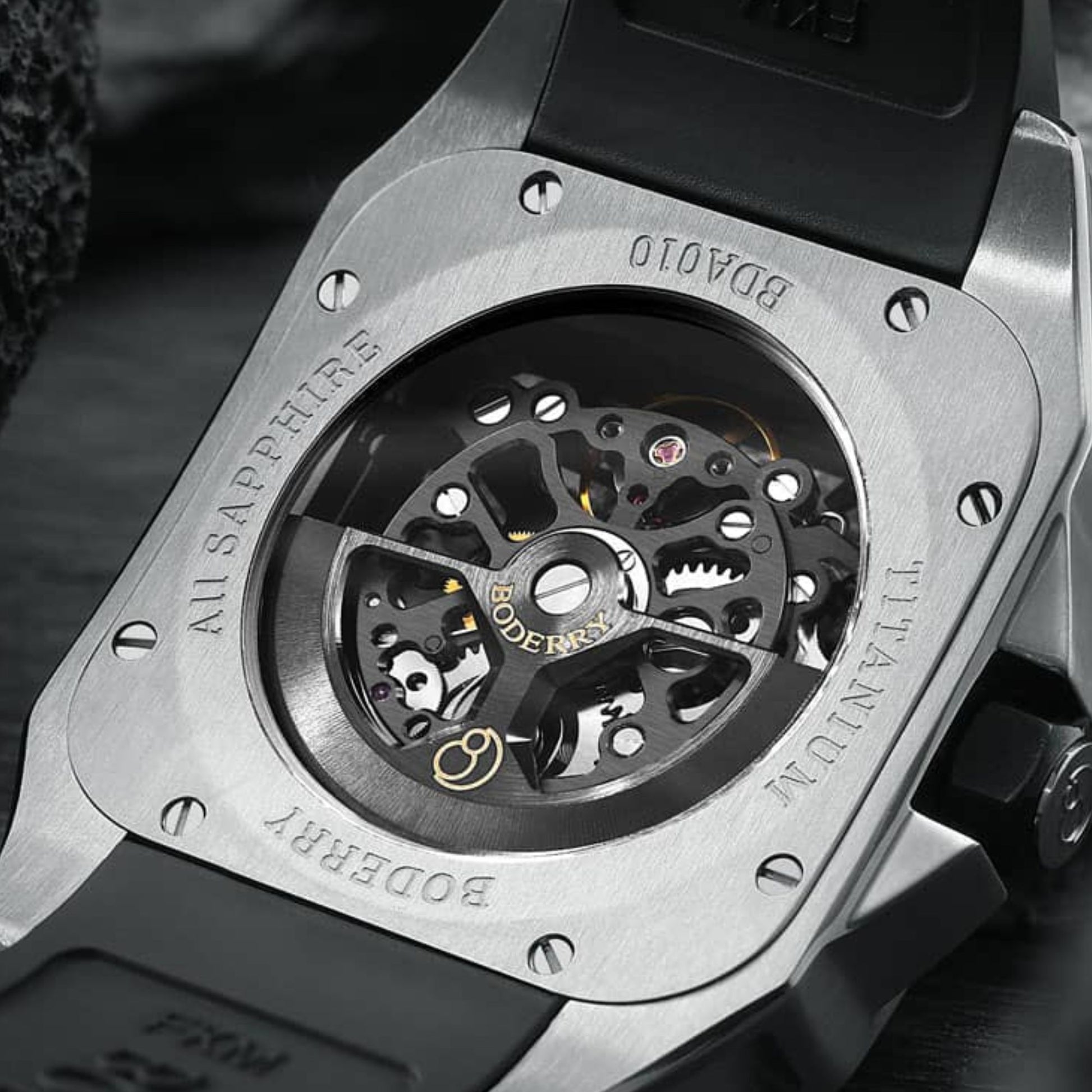 BODERRY STORM - Square Automatic Titanium Watch | A10T-01