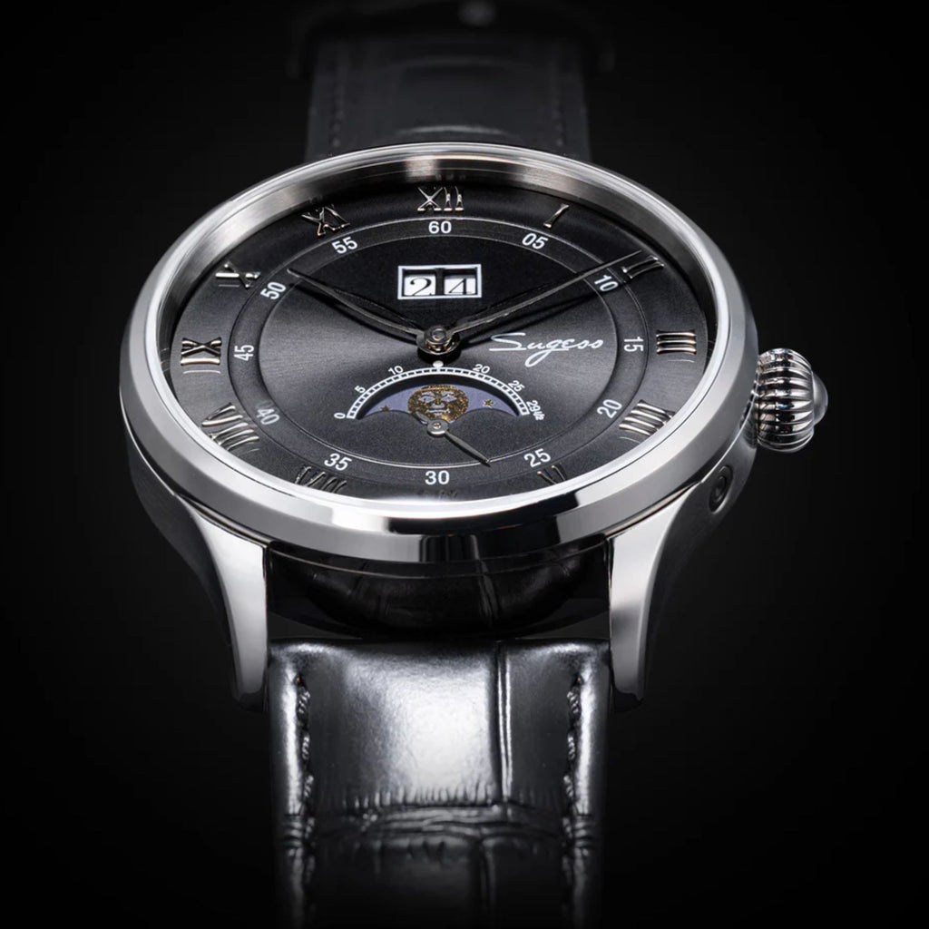 MoonPhase Master S437-2 Moon Phase Automatic Stainless Steel Case Black Dial