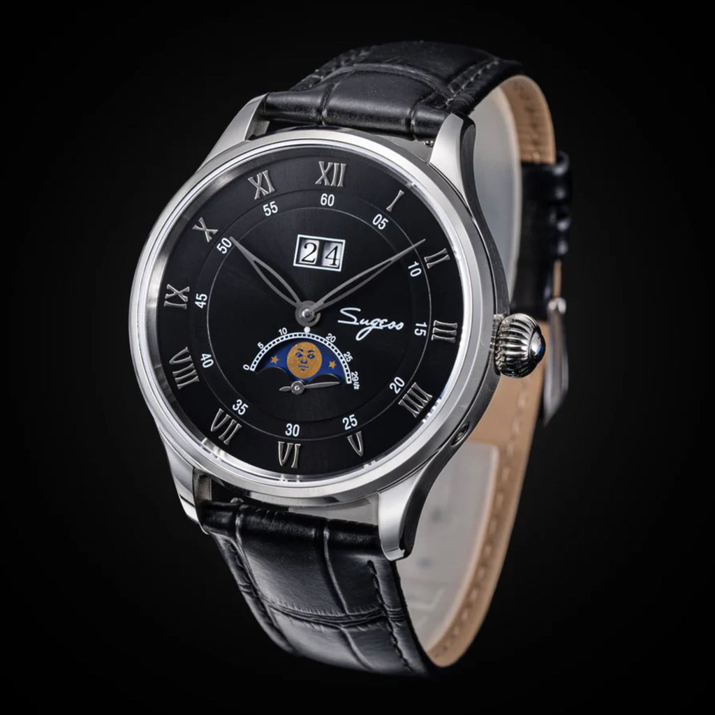 MoonPhase Master S437-2 Moon Phase Automatic Stainless Steel Case Black Dial