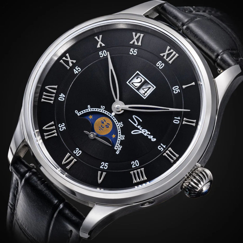 MoonPhase Master S437-2 Moon Phase Automatic Stainless Steel Case Black Dial