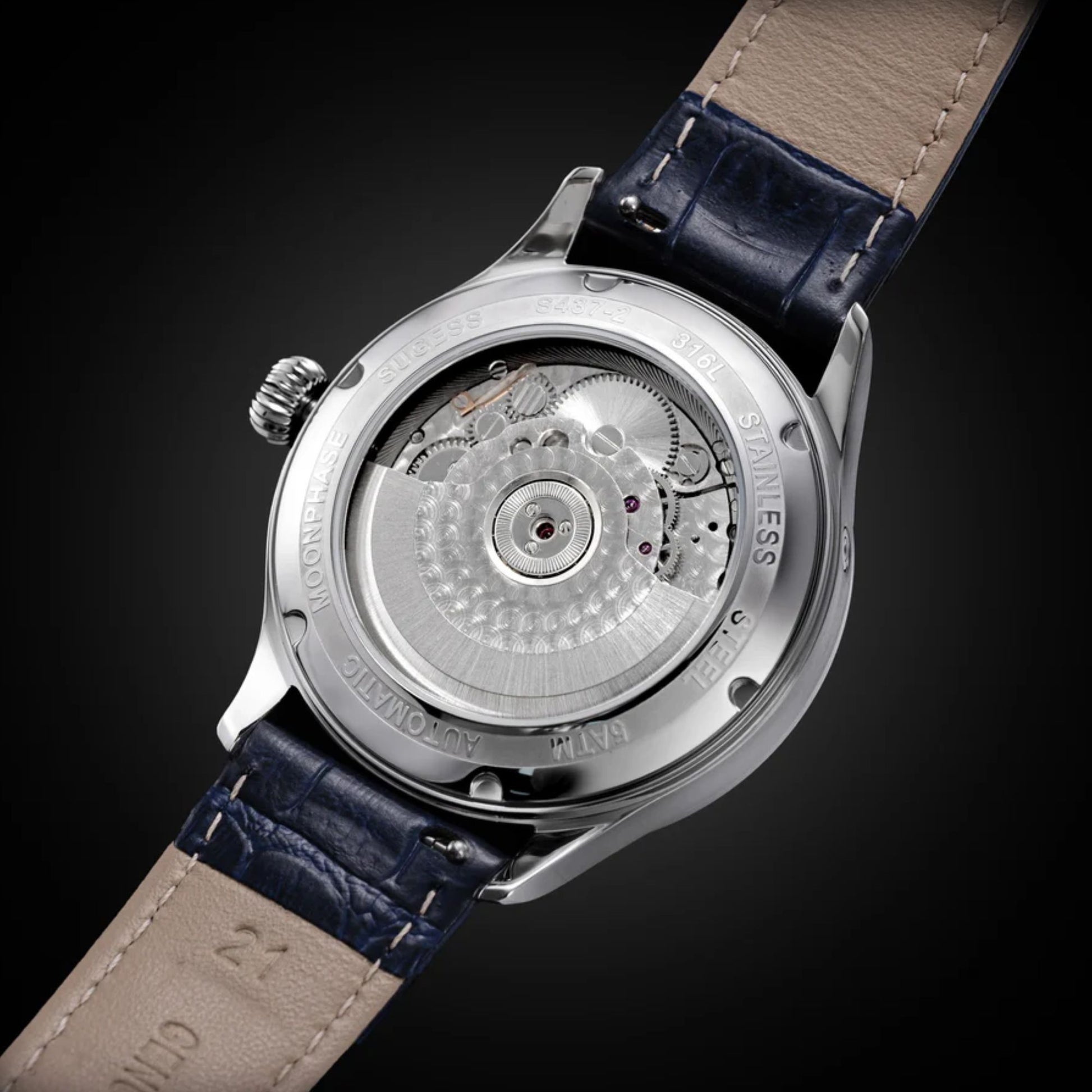 MoonPhase Master S437-2 Moon Phase Automatic Stainless Steel Case Black Dial