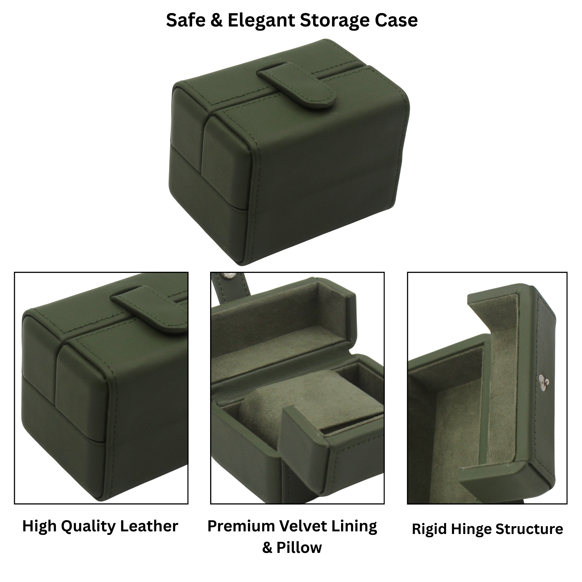 Dream Watches Premium Double Folding Leather Watch Case | Removable Cushion | Dual Shade | Suede Lined