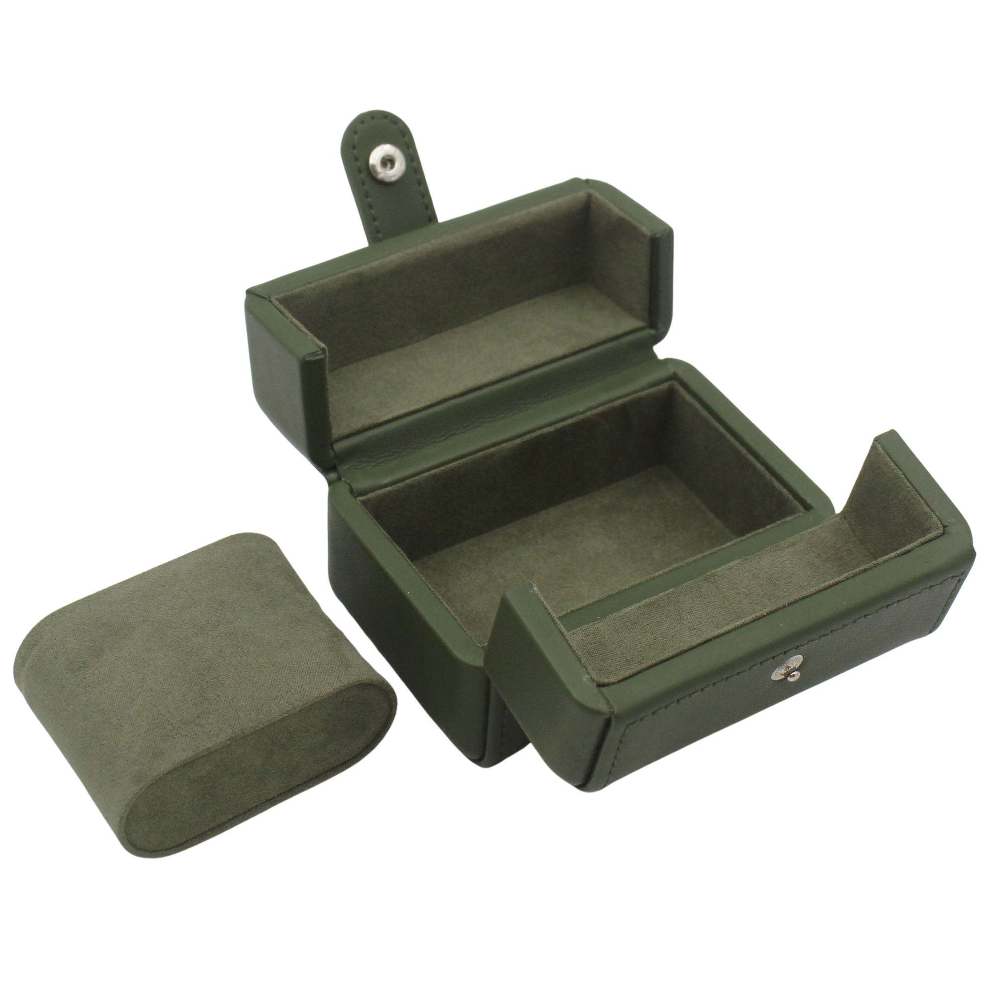 Dream Watches Premium Double Folding Leather Watch Case | Removable Cushion | Dual Shade | Suede Lined