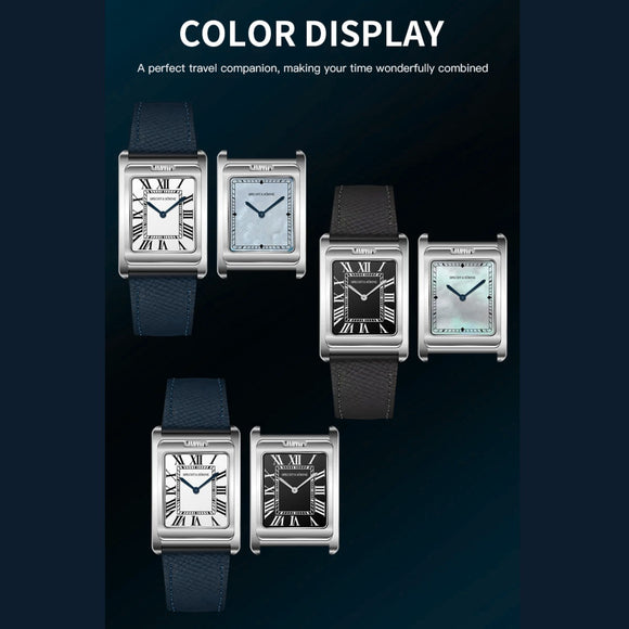 Specht & Söhne Square Double Face Men's Watches Stainless Steel Sapphire Crystal watch