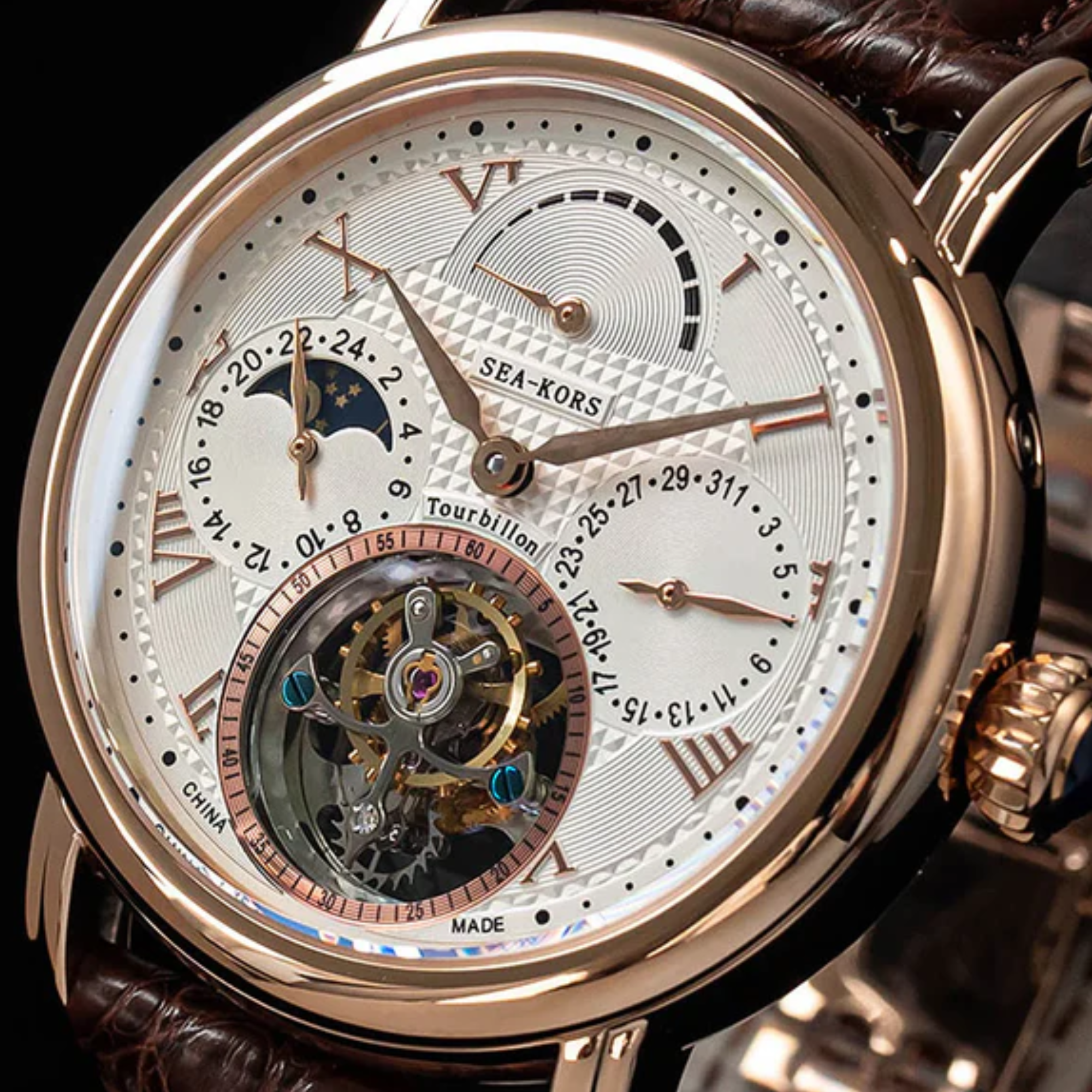 Sugess Seakors Tourbillon SE8007GW Rose Gold Case