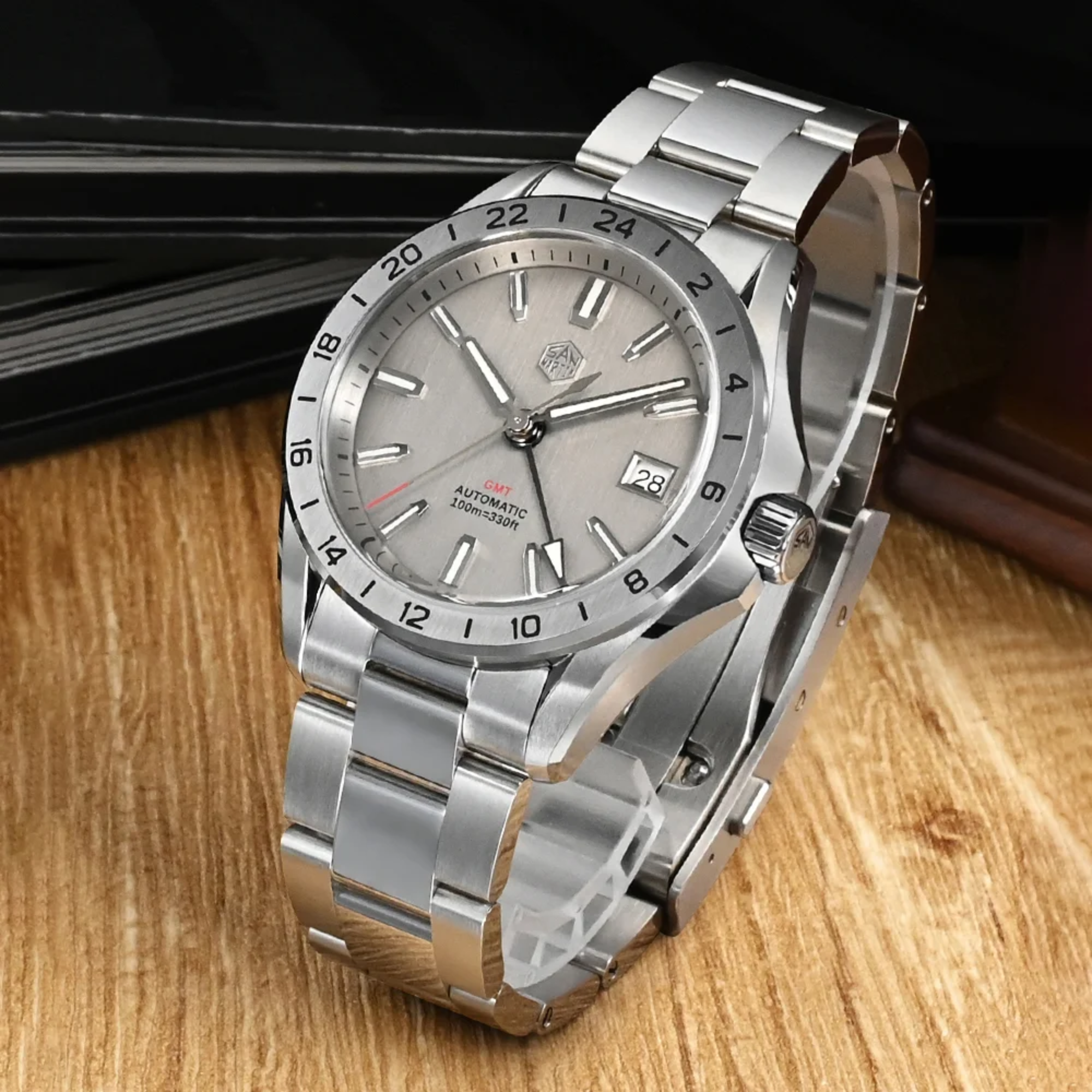 San Martin New 39mm GMT Watch Mechanical SN0129 Grey