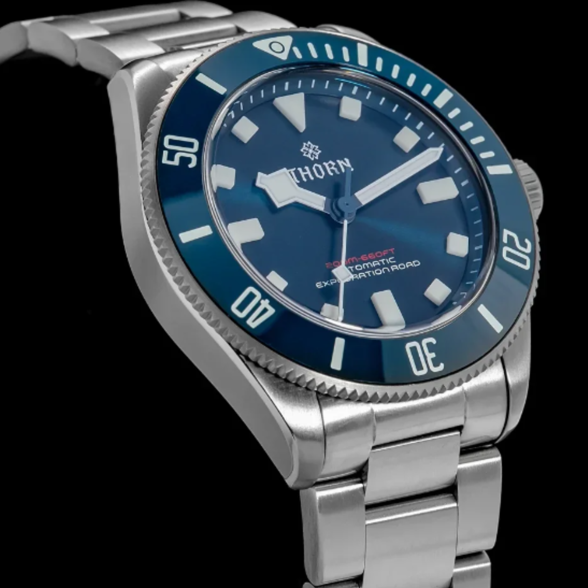 THORN 39mm Titanium Dive Watch Automatic with PT5000  Movement Sapphire Luminous Ceramic Bezel 20Bar Homage Diver Watch