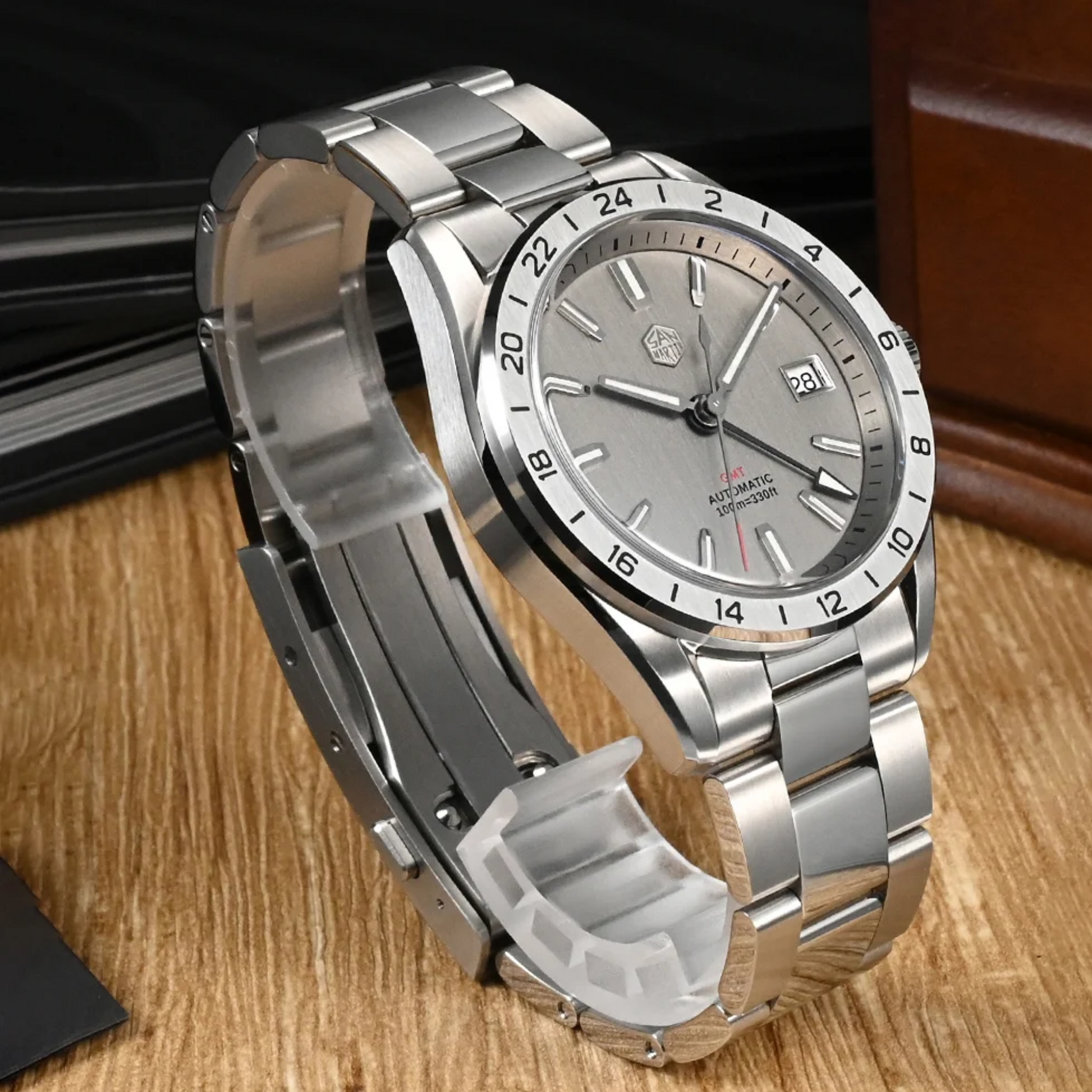 San Martin New 39mm GMT Watch Mechanical SN0129 - Grey