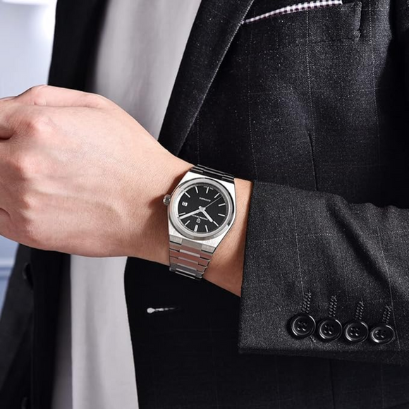 Pagani Design PD-1753 PRX Powermatic 38MM 100M Waterproof Japan NH35 Automatic Mechanical Watch Sapphire Crystal AR Coating Luminous Stainless Steel Business Watch - Black