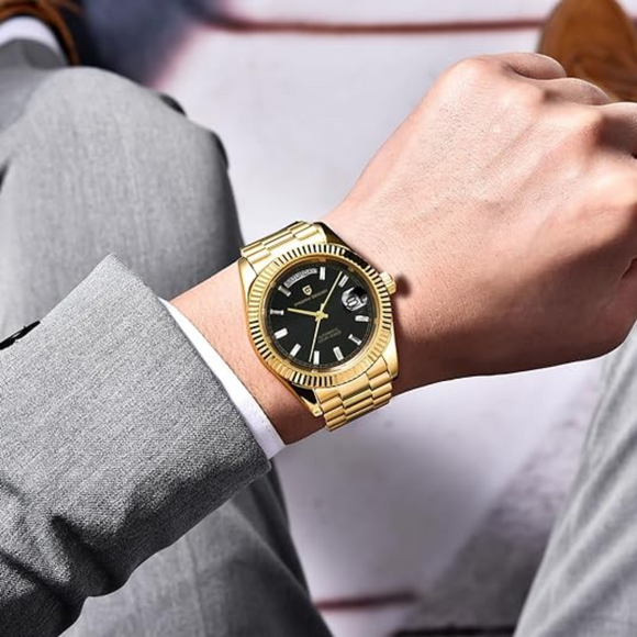 Pagani Design DD40 PD-1783 Men's Watches Luxury Automatic Watch AR Sapphire Glass Mechanical Wristwatch Men NH36A  - Gold Black Dial