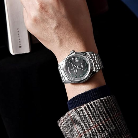 Pagani Design DD40 PD-1783 Men's Luxury Automatic Watch with AR Sapphire Glass and NH36A Movement - Grey Dial/ Wimbledon